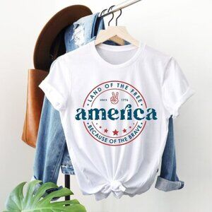 America Shirt, 4th Of July Shirt, Land Of The Free Because Of The Brave Shirt